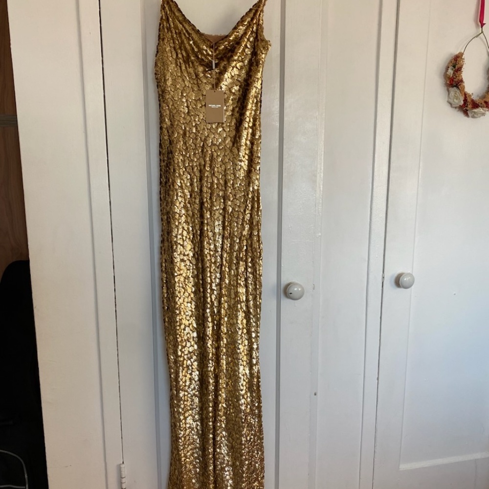 Michael Kors Collection - Gold Evening Strapless Dress